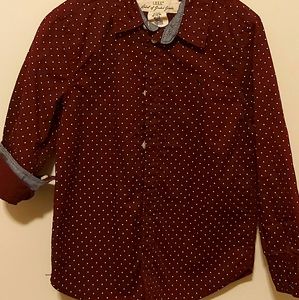 Size 4-5 H&M Maroon Polka dotted Button-up